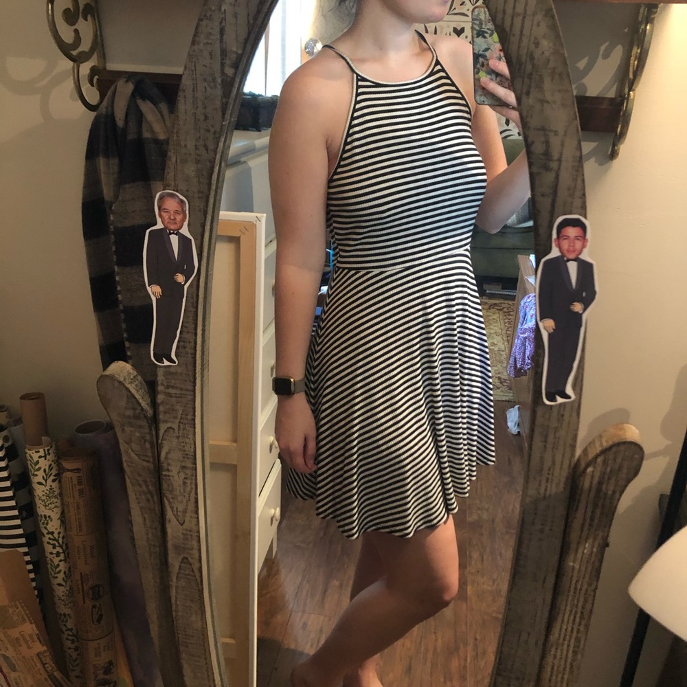 Mossimo black & white ribbed dress